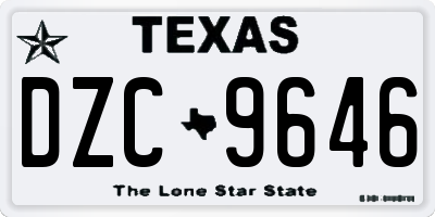 TX license plate DZC9646