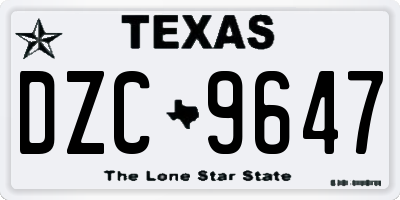 TX license plate DZC9647