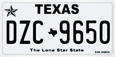 TX license plate DZC9650