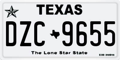 TX license plate DZC9655