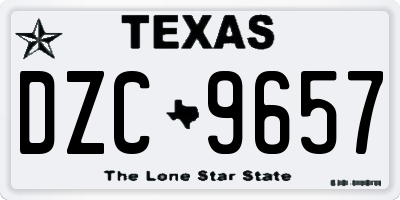 TX license plate DZC9657