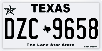 TX license plate DZC9658