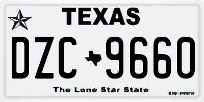 TX license plate DZC9660