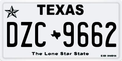 TX license plate DZC9662