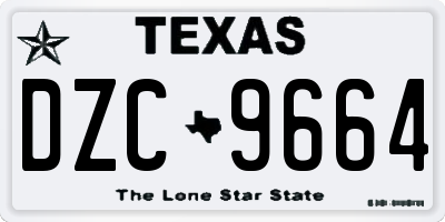 TX license plate DZC9664