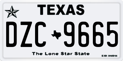 TX license plate DZC9665