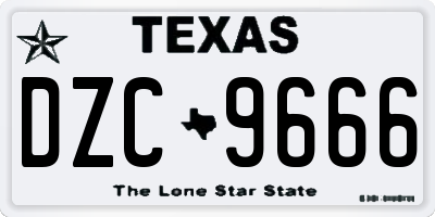 TX license plate DZC9666