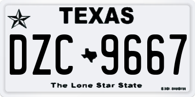 TX license plate DZC9667