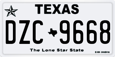 TX license plate DZC9668