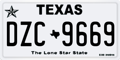 TX license plate DZC9669