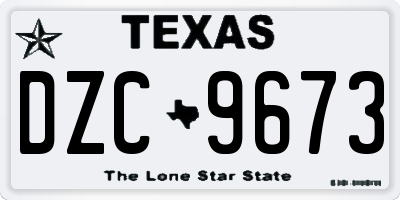 TX license plate DZC9673