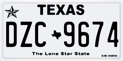 TX license plate DZC9674