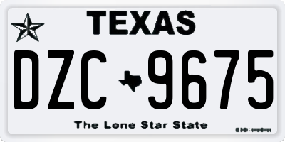 TX license plate DZC9675