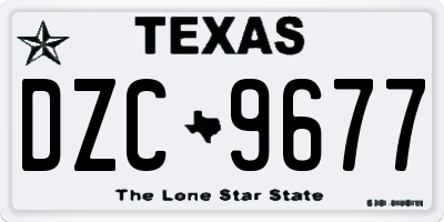 TX license plate DZC9677