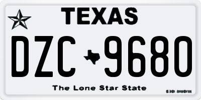 TX license plate DZC9680