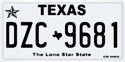 TX license plate DZC9681