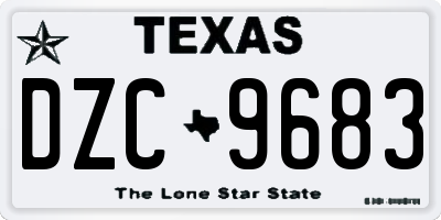 TX license plate DZC9683