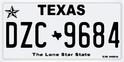 TX license plate DZC9684
