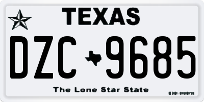 TX license plate DZC9685
