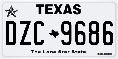 TX license plate DZC9686