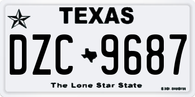 TX license plate DZC9687