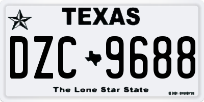 TX license plate DZC9688