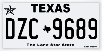 TX license plate DZC9689