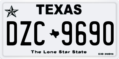 TX license plate DZC9690