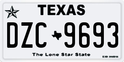 TX license plate DZC9693