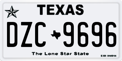 TX license plate DZC9696
