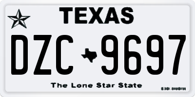 TX license plate DZC9697
