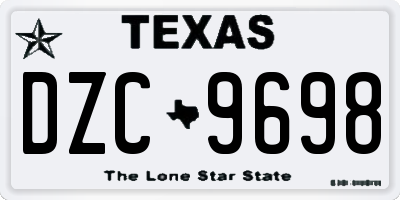 TX license plate DZC9698