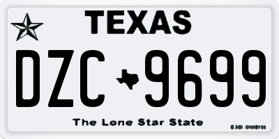 TX license plate DZC9699