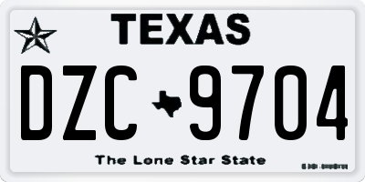 TX license plate DZC9704
