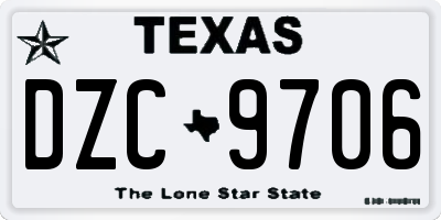 TX license plate DZC9706