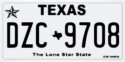 TX license plate DZC9708