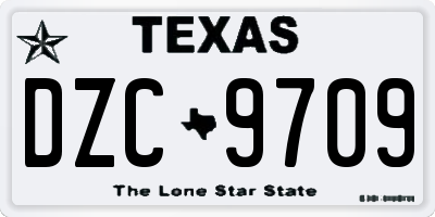 TX license plate DZC9709