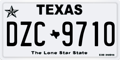 TX license plate DZC9710