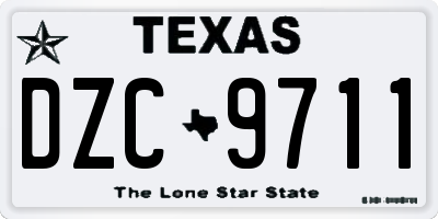TX license plate DZC9711