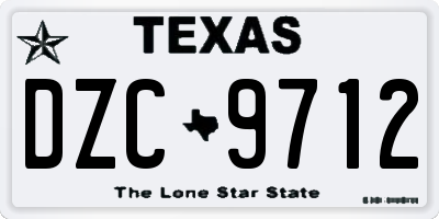 TX license plate DZC9712