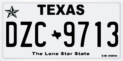 TX license plate DZC9713