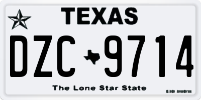 TX license plate DZC9714