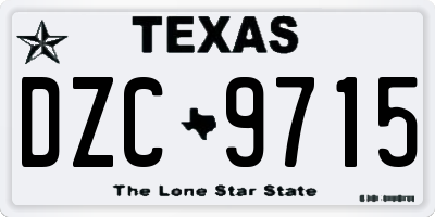 TX license plate DZC9715