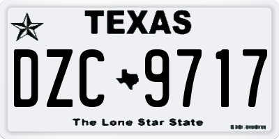 TX license plate DZC9717