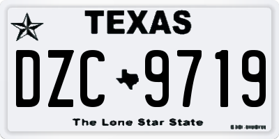 TX license plate DZC9719