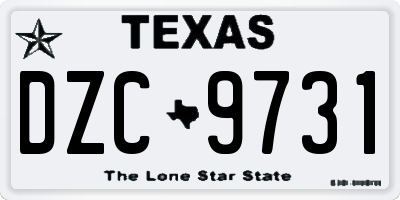 TX license plate DZC9731