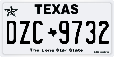 TX license plate DZC9732