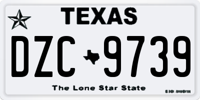TX license plate DZC9739