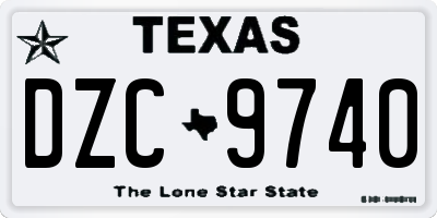 TX license plate DZC9740