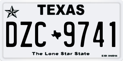TX license plate DZC9741